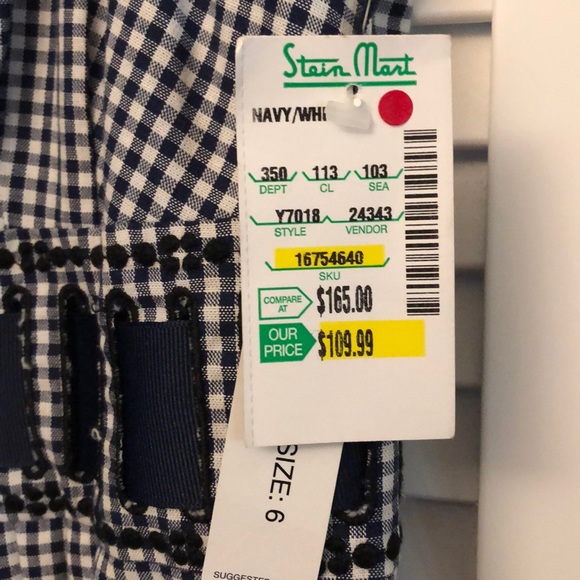 Navy and white sundress, NWT size 6 - Picture 4 of 6